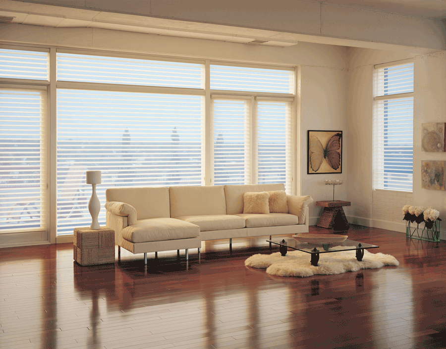 Silhouette shades contemporary loft window issues Hunter Douglas San Antonio 78249