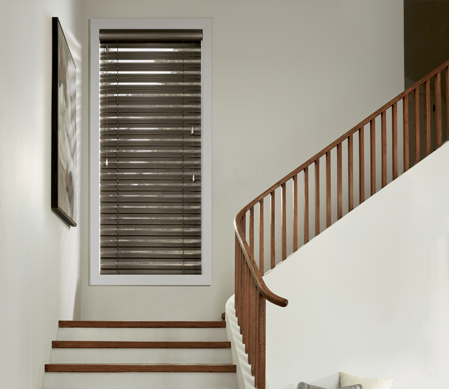 Hunter Douglas staircase entryway aluminum blinds San Antonio