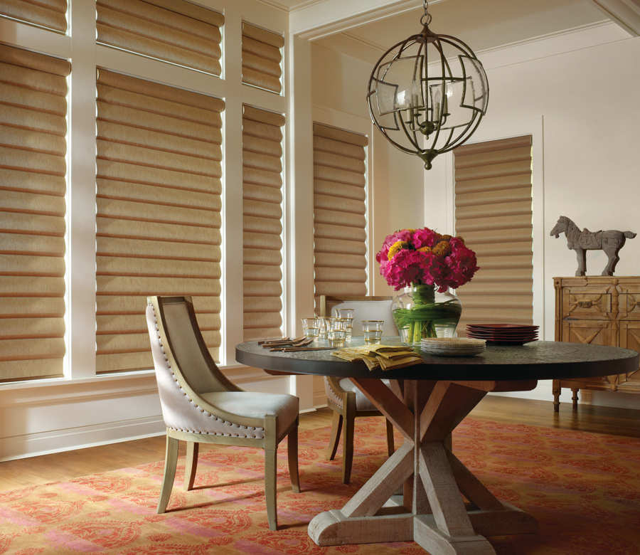 dining room pirouette shades Hunter Douglas San Antonio