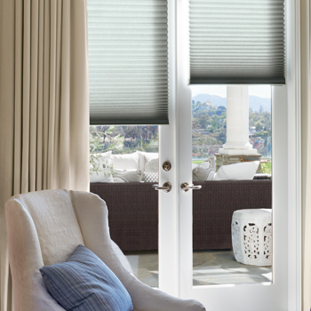 how to cover french doors with window treatments Hunter Douglas san antonio