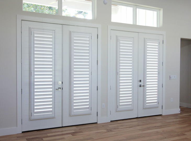 white french doors with the best plantation shutters san antonio TX