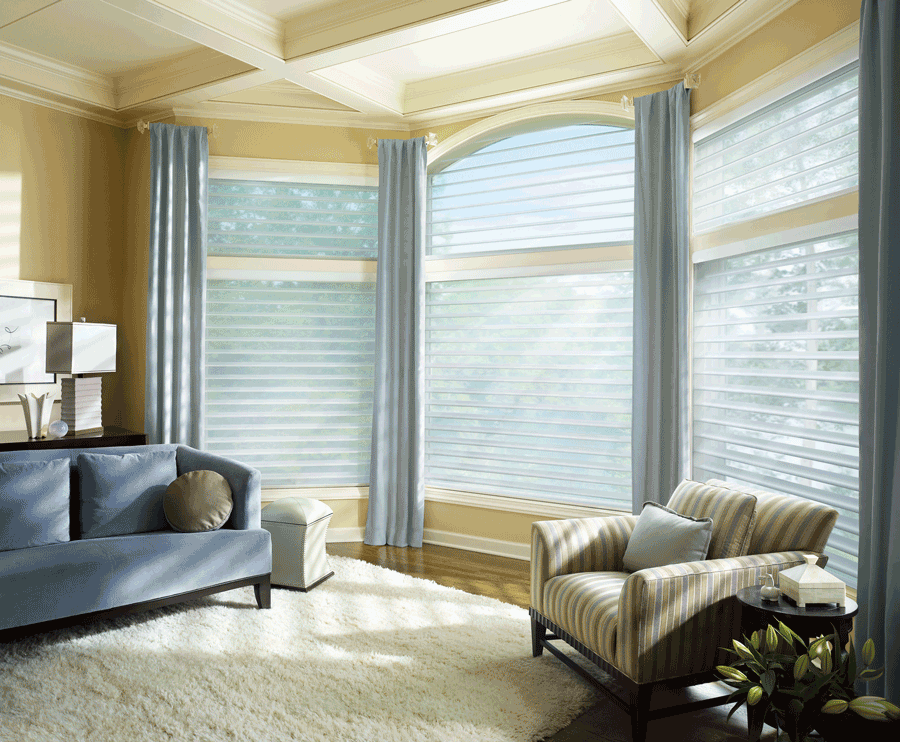 hunter douglas silhouette shades arched window treatments Central Texas