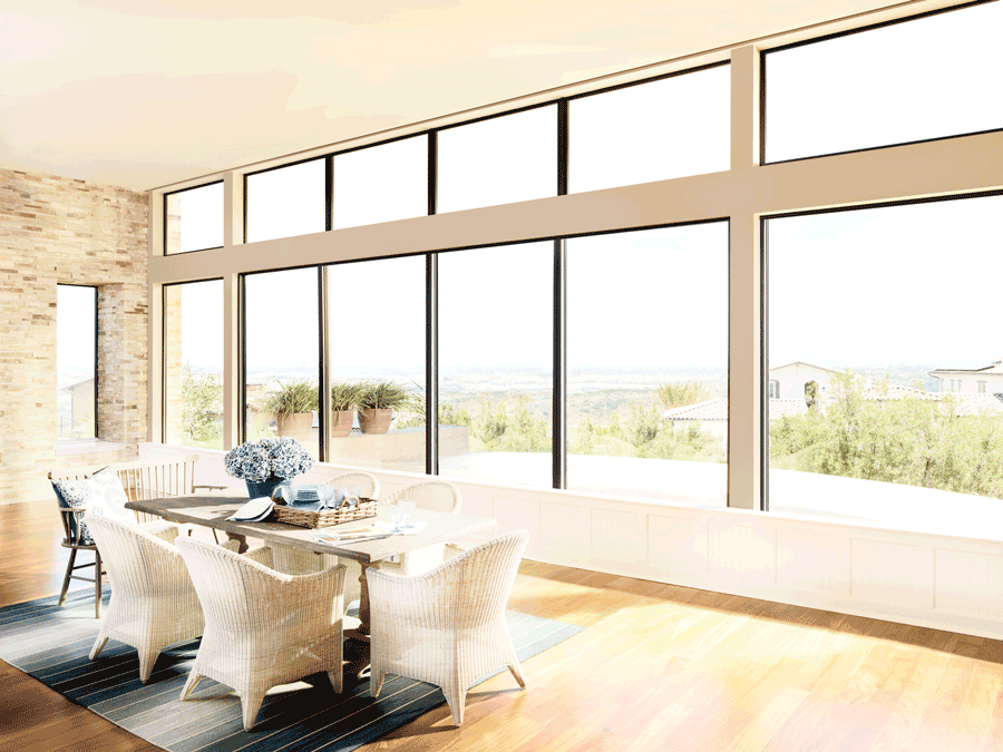 dining room with bare windows and too much glare San Antonio