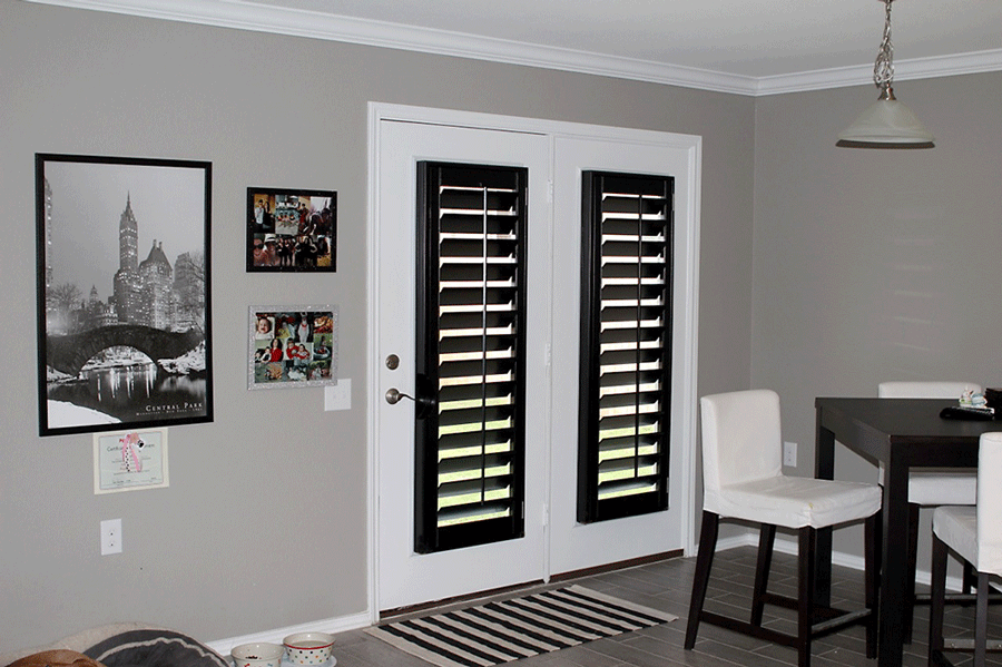 french doors with black shutters San Antonio