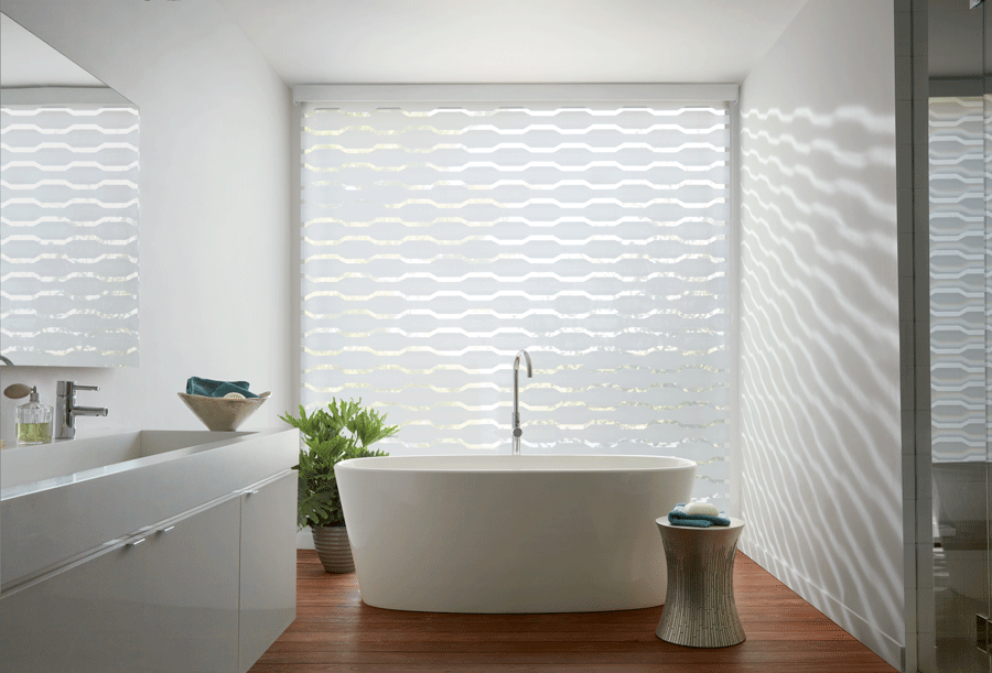 bathroom white designer banded shades window fashions of texas san antonio