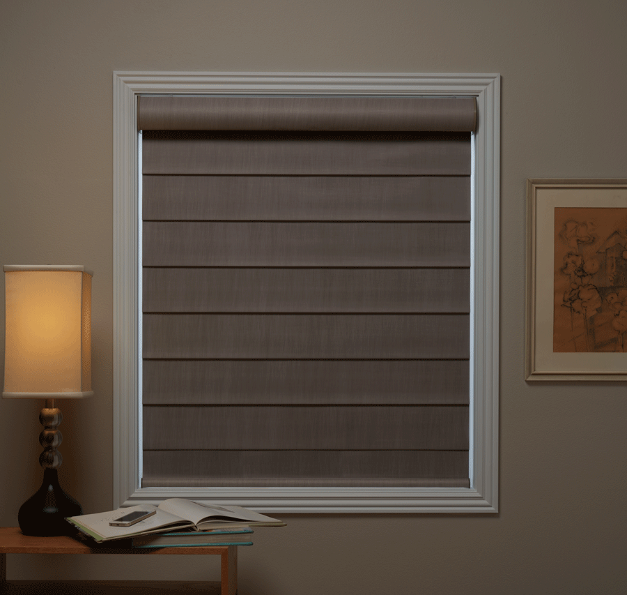 Room darkening to blackout shades are practical and stylish all year round.