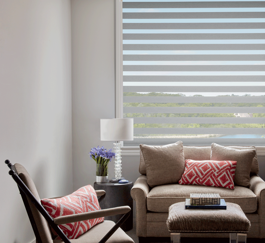 gray lined banded roller shades San antonio TX