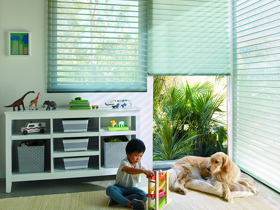 Protect kids and pets in playrooms with cordless blinds