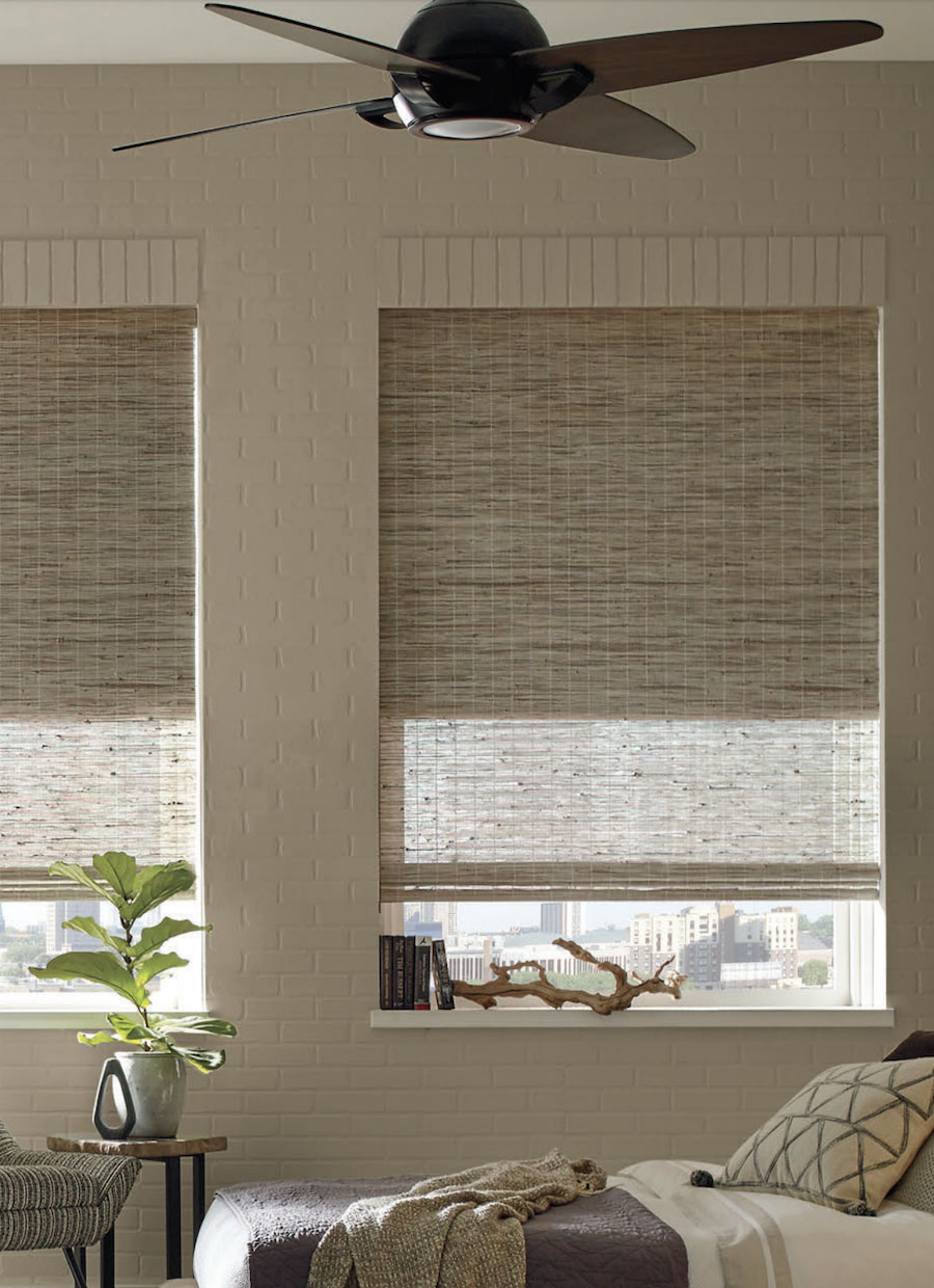 San Antonio, TX, Provenance Woven Woods Cellular dual shades.