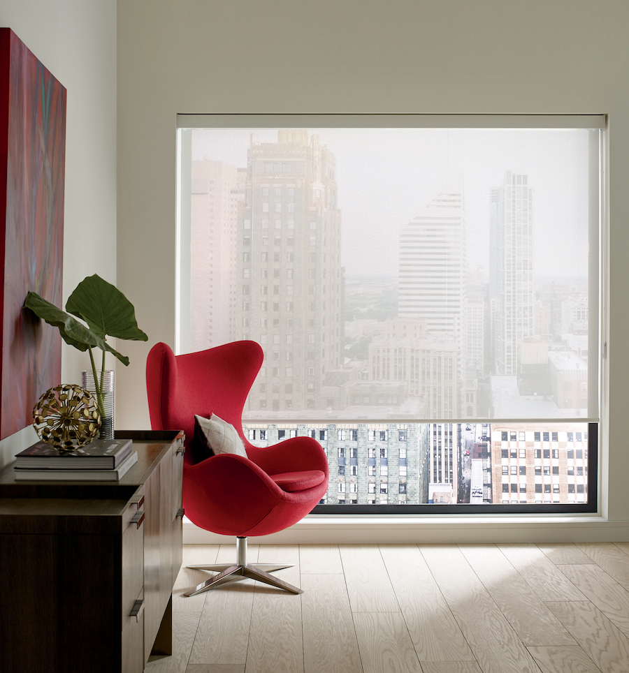 designer roller shades with 10% openness