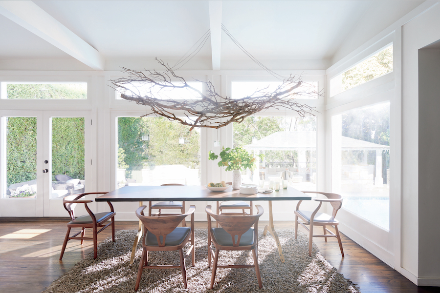 San Antonio, TX, dining room with no window treatments.