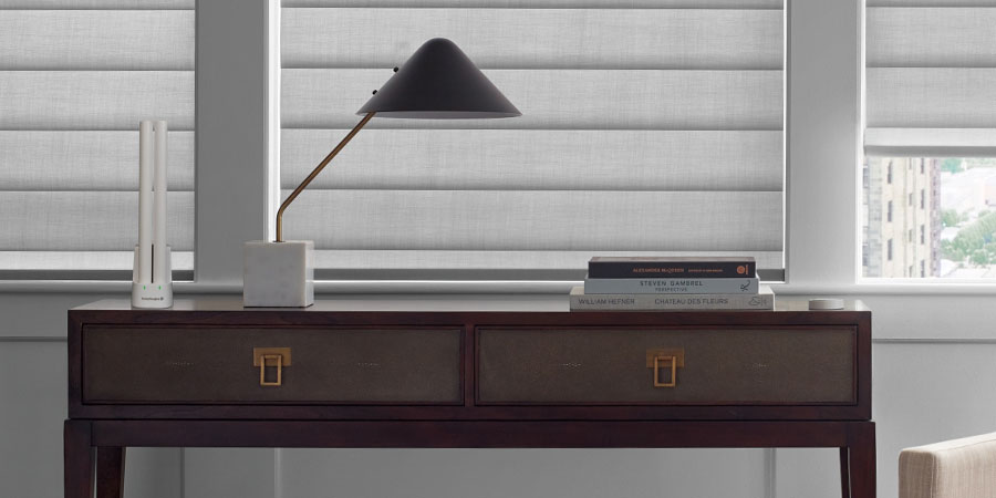 Hunter Douglas rechargeable battery wand in charging station for PowerView motorized shades
