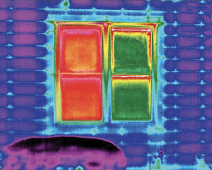 two windows with energy saving shades in San antonio