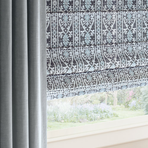 coordinating fabric options for custom window shades and drapery