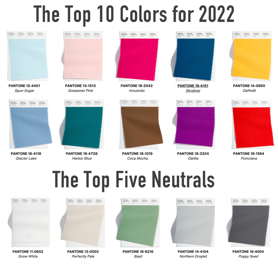 upcoming color palette for 2022