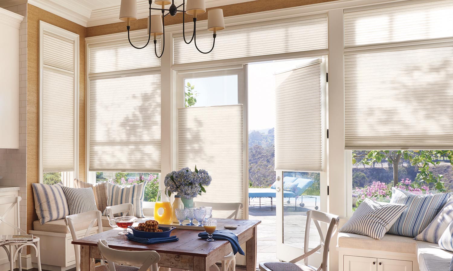 sunroom honeycomb shades for sun protection