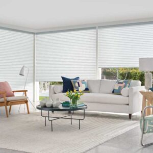sonnette-motorized-shades-living-room-window-fashions-of-texas white window shades on large windows in Marble Falls TX