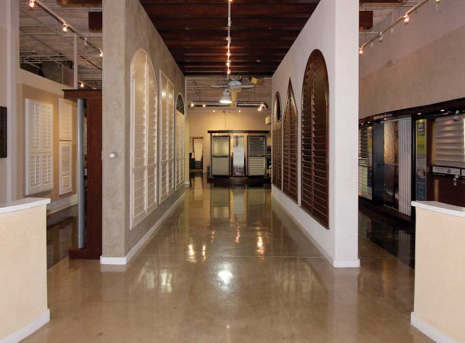 shutter display window fashions of texas showroom