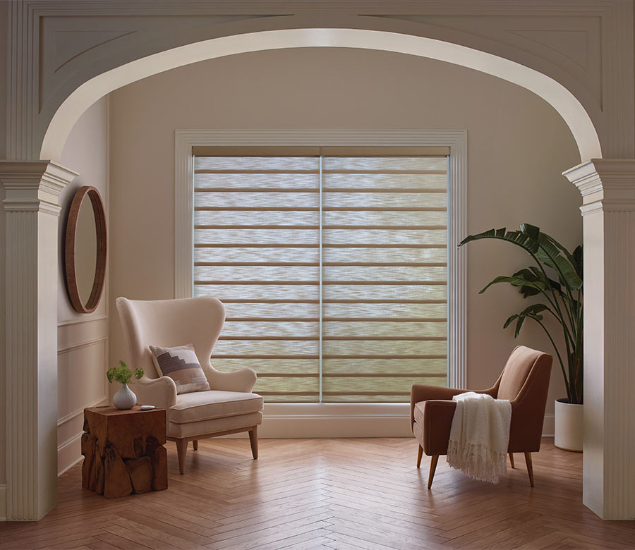 light-filtering roman shades in living room san antonio