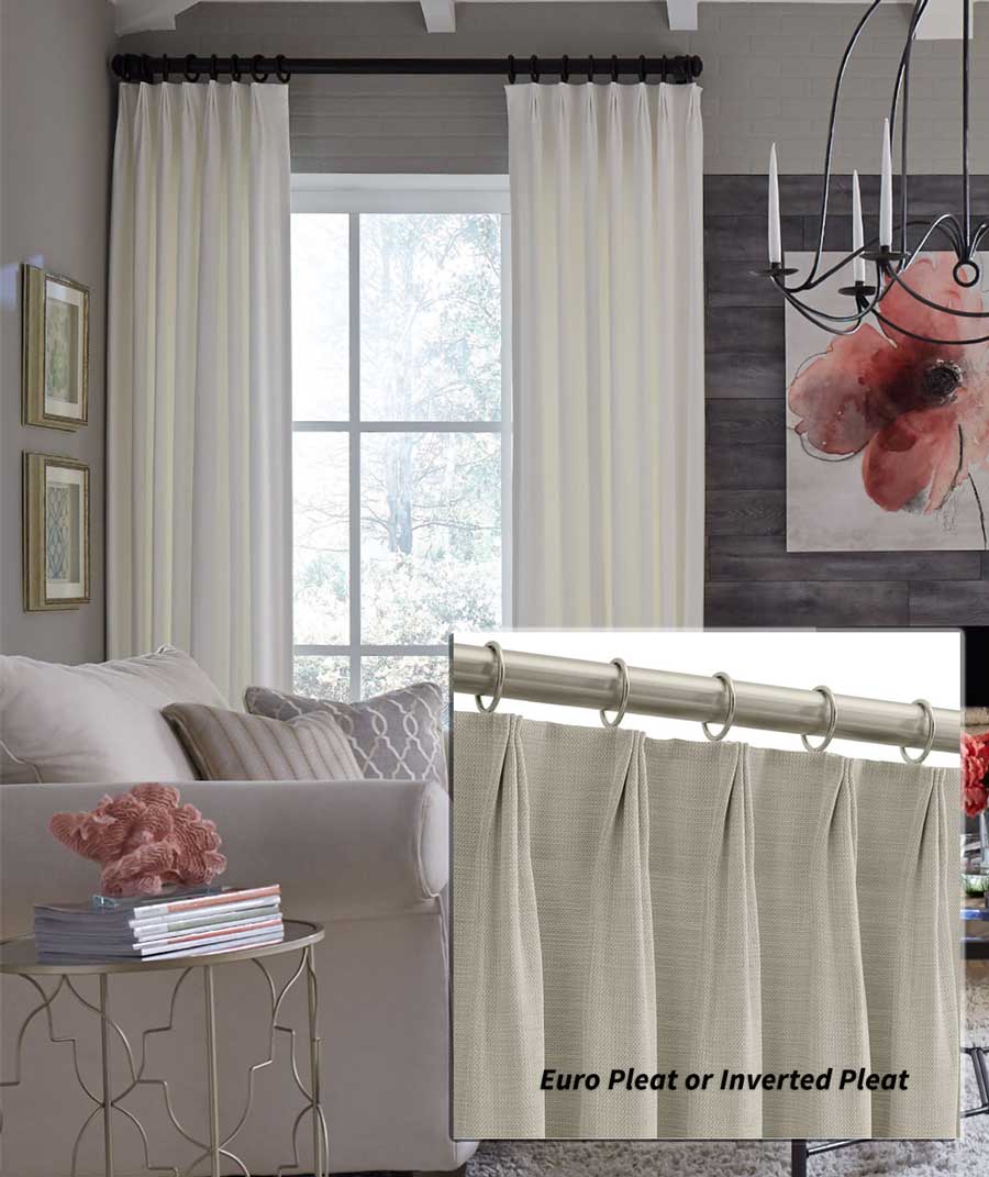 euro pleat drapery inverted pleat san antonio tx