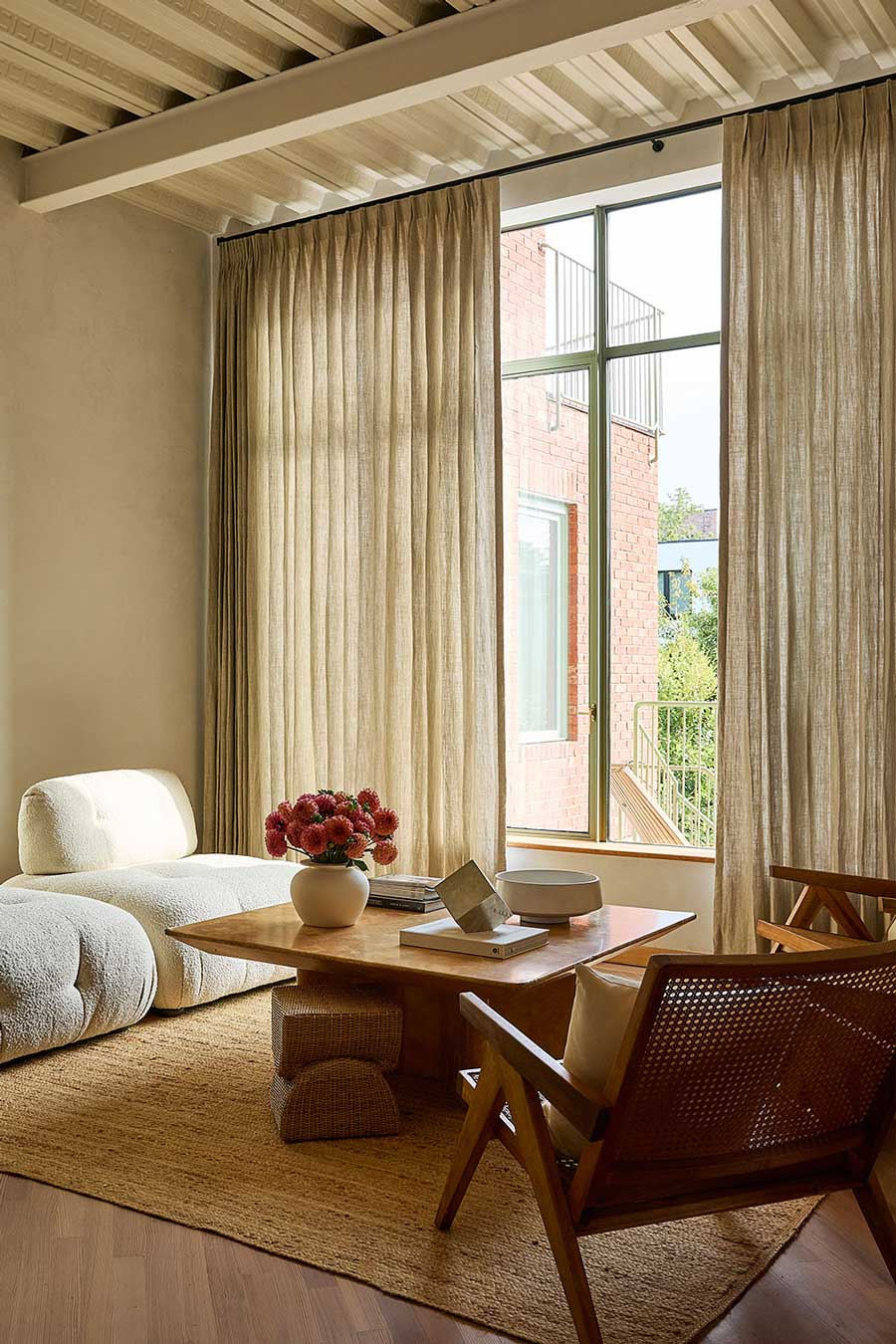 Inverted pleat beige drapery san antonio tx